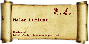 Maler Luciusz névjegykártya